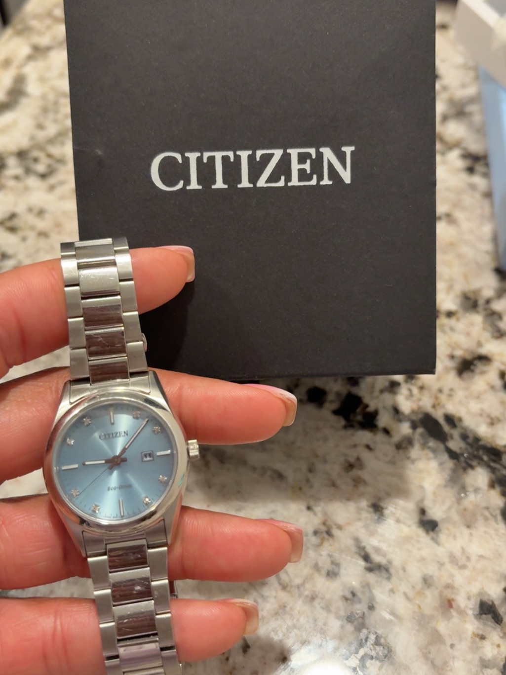 Citizen Womens Stainless Steel Watch With Blue Dial
